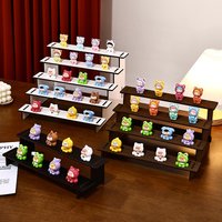 Multilayer Wooden Figure Display Stand Large Capacity Shelf Desktop Organizer for Collectible Dolls Figurines Perfume Bottles