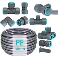 OD-16mm PE Hose Irrigation Connector Watering Tubing Joints Garden Drip System Fittings Tee Straight Elbow Pipe Repair Adaptee