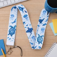 1 Cute Turtle Lanyard Keychain with Id Card Holder, Phone Card Slot, and Credit Card Clip—Hands-Free Neck Strap for Keys, Passes, and Phone Accessories—Multifunctional Storage Lanyard (Suitable for