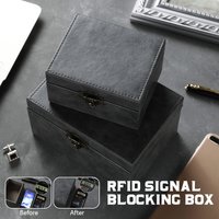 Faraday RFID Signal Blocker Anti-Theft Box Protector Odporny na promieniowanie Bezpieczny schowek na kluczyki samochodowe Akcesoria do wnętrza samochodu