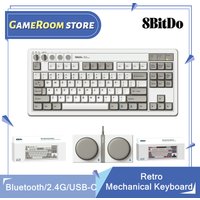 8Bitdo Retro Mechanical Keyboard, Bluetooth/2.4G/USB-C Hot Swappable Gaming Keyboard with 87 Keys for Windows and Android