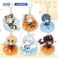 4cm Genshin Impact Game Figure Hutao Naganohara Yoimiya Xingqiu Chongyun Acrylic Keychain Cute Pendant Accessories Gift