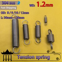 Wire Diameter 1.2mm 304 Stainless Steel Tension Spring Extended model S hook Double loop Hook Pullback Spring