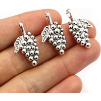 10pcs 26x14mm Antique Silver Plated Grape Fruit Handmade Charms Pendant DIY Jewelry Findings Supplies for Necklace Bracelet