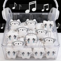 1-12pcs Cartoon Cute Headphones Cat Keychain Pendants Crying Cat Keyring Kawaii Small Cats Bag Hanging Decoration Couple Gifts