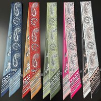 Brand Design Paisley Print Women Scarf Luxury Silk Scarf Fashion Hair Headband Foulard Skinny Bag Scarves Neckerchief Decoration
