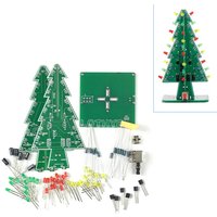 3D Colorful Christmas Tree Production Kit DIY Electronic Kit LED Running Light Flashing Electronic Component Fun Suite Soldering