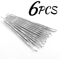 1/6Pcs Dual-ended Stainless Steel Ingrown Toenail Correction Tools,Durable Nail Cleaner,Multifunctional Manicure Pedicure