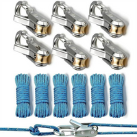 Outdoor retractable cable with locking buckle for RV camping and fixed ropes