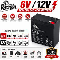 6V 12V Sealed Lead Acid Battery 5Ah 7Ah 8Ah 12Ah for Kids Ride On Car Toy Motorcycle Replacement Power Supply