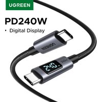 UGREEN Type-C Charging Cable PD3.1 240W Digital Display Screen USB-C Cord for Laptop MacBook HP iPhone 17 16 Samsung S25 Xiaomi