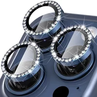 2-3Pcs Luxury Bling Diamond Metal Glass Camera Lens Protector For IPhone 15 17 16 Pro Max Plus 12 Mini I16 Ring Lens Cover