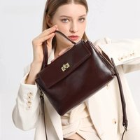 2026 Vintage Top Grain Leather Crossbody Bag for Women Premium Adjustable Shoulder Purse with Magnetic Back Pocket