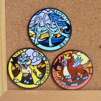 Entei Suicune Raikou Pins Metal Pendant Anime Legend Monsters Badges Japanese Game Brooches for Backpack Clothing Lapel ACG Toys
