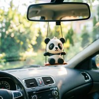 1pc Cute Little Panda Car Pendant, Creative Car Interior Rearview Mirror Decorative Pendant, Home Pendant Hanging Ornaments
