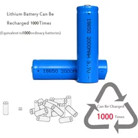 Flashlight Headlamp Battery 18650 3.7V 2000mAh Rechargeable Li-ion Battery for Mini Fan Laser Pointer DIY Projects