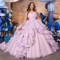 Light Purple Flower Girl Dresses for Wedding Ball Gown Pleats Ruffles Baby Litter Girl's Birthday Party Ball Gowns Customized