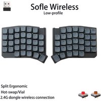 Klawiatura mechaniczna Choc Sofle o niskim profilu, ergonomiczna, z możliwością wymiany przełączników na gorąco, połączenie bezprzewodowe 2.4G, progra