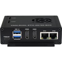 Dual Gigabit Ethernet 5G/4G Mini-computer based on Raspberry Pi Compute Module 4 (NOT included), metal case, with cooling fan