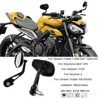 Zestaw lusterek wstecznych na kierownicę motocykla, montowane na końcach kierownicy, do Street Triple S 765 765RS 765R Bobber T120 Daytona 660 675