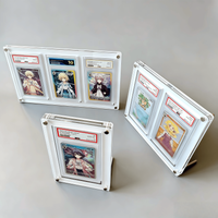 White Graded Card Stand Black Acrylic Display Holder for PTCG Rating Card Trading Cards Crystal Clear Edges