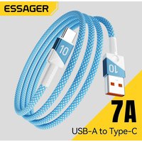 ESSAGER 100W 7A USB Type C Cable For Huawei 88W Super Fast Charging Wire Football Team Colors Cord For Xiaomi 15 Samsung Oneplus