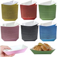 10-50pcs Colorful Paper Food Boat Trays Disposable Paper Boats Containers Colored Kraft Food Serving Tray Boats Birthday Wedding