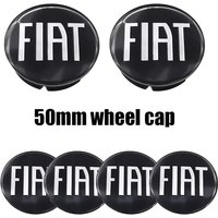 4Pcs 50mm 3D Fiat Logo Wheel Hub Center Cap for Abarth 500e Tipo 500 500x Panda Punto 500L bravo Argo Dustproof Auto Accessories
