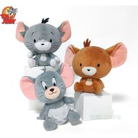 Original Tom and Jerry Plush Toys Cute Tom Cat Throw Pillow Doll Tefie Mouse Action Cartoon Doll