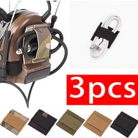 3Pcs 1000d Nylon Headset Headphone Wire Harness Headset Molle Wire, Sort Out for Helmet Tactical Equipment Helmet Accessories