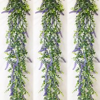 180cm Artificial Hanging Eucalyptus Plants Fake Lavender Flower Vines Plastic Wall Plant Leaves for Wedding Home Christmas Decor
