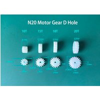 N20 DC Gear Motor Plastic Spur Gear D-Shaped Shaft Hole 3mm Flat Side 10T 15T 18T 20T Teeth Options for DIY Robotics/RC Models