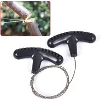 Manual Hand Steel Wire Saw with Finger Handle Camping Hiking Portable Emergency Survival Gear Steel Wire Kits Pocket Cutting