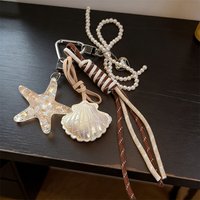 Starfish Bag Pendant Cute Leather Shell Decorative Keychain Fashion Braided Rope Bag Gift All-purpose Accessory