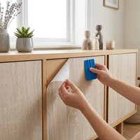 80CM Width Waterproof Self Adhesive Wood Grain Sticker Door Cabinet Desktop Modern Furniture Renovation Peel and Stick Wallpaper