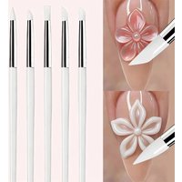 5pcs Nail Art Liner Brush Kit UV Gel Nail Brush Set French Stripe Line Painting Drawing Flower Pen Professional Manicure Tools