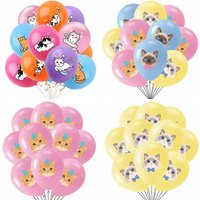 10/30Pcs Cat Latex Balloons 12Inch Cute Kitten Ballons For Kids Birthday Baby Shower Pet Cat Theme Party Decorations