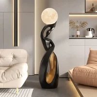 Aesthetic Miniature Luxury Art Figurines Creative Miniatures with Night Light Modern Sofa Beside Home Decoration Funny Gifts