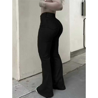Black plus Size Women's Slim Fit Elastic Denim Jeans Casual Fashion Tight Ladies' Denim Pants Comfortable Stretchy Casual Wear