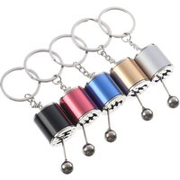 New creative backpack ornament, car gear modification pendant, six speed shift keychain, car interior pendant, metal keyring