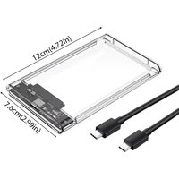 2.5-inch Transparent External Hard Drive Enclosure - SATA To USB 3.0 For SSD HDD High-Speed Storage Box