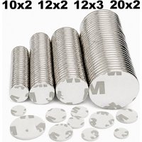 10/12/15/20mm Strong Magnets with Double Sided Adhesive Backing Round Permanent Powerful Neodymium Disc for Fridge Craft Sticker