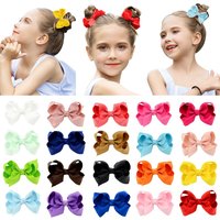 3/4/6/8 inch Colorful Grosgrain Ribbon Hair Bows Clips For Baby Girls Handmade Hairpins Barrettes Headwear Kids Hair Accessories