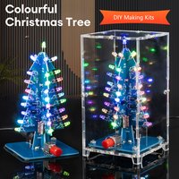 Kit d'arbre de noël multicolore LED, Kit de Circuit de lumière clignotante DC5V, Kit de pratique de soudage électronique amusant, bricolage