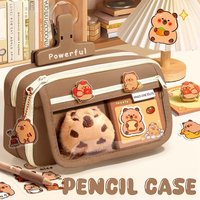 Kawaii Large Capacity Pencil Cases For School Bag Pouch Box 3 Compartments Supply Supplies Girl Boy Kit Cute Stationery Zippers