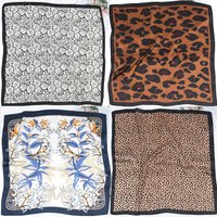 70cm Elegant Bandana Hair Scarf for Women Paisley Print Kerchief Silk Satin Head Scarfs Square Shawl Neck Scarves for Lady
