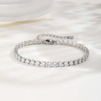 Luxury 2/3/4/5mm Crystal Tennis Bracelet For Women Stainless Steel Square Zircon Adjustable Chain Party Couple Jewelry