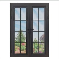 Household Windproof and Rainproof French Style Window High Quality Aluminum Frame Glass Windows Energy Saving Hinged Windows