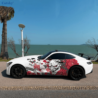 Prajna Mask Creative Pattern Stickers Car Body Door Side Fashion Stickers Two Decorative Sheets Suitable for All Cars car vinyl