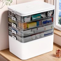 Large Capacity Multi-Layer Medicine Organizer and Usage Guide - Durable Waterproof Pill Box with Pill Storage Compartment, Suitable for Home and Travel Storage, Can Be Placed under the Bed, Easy to